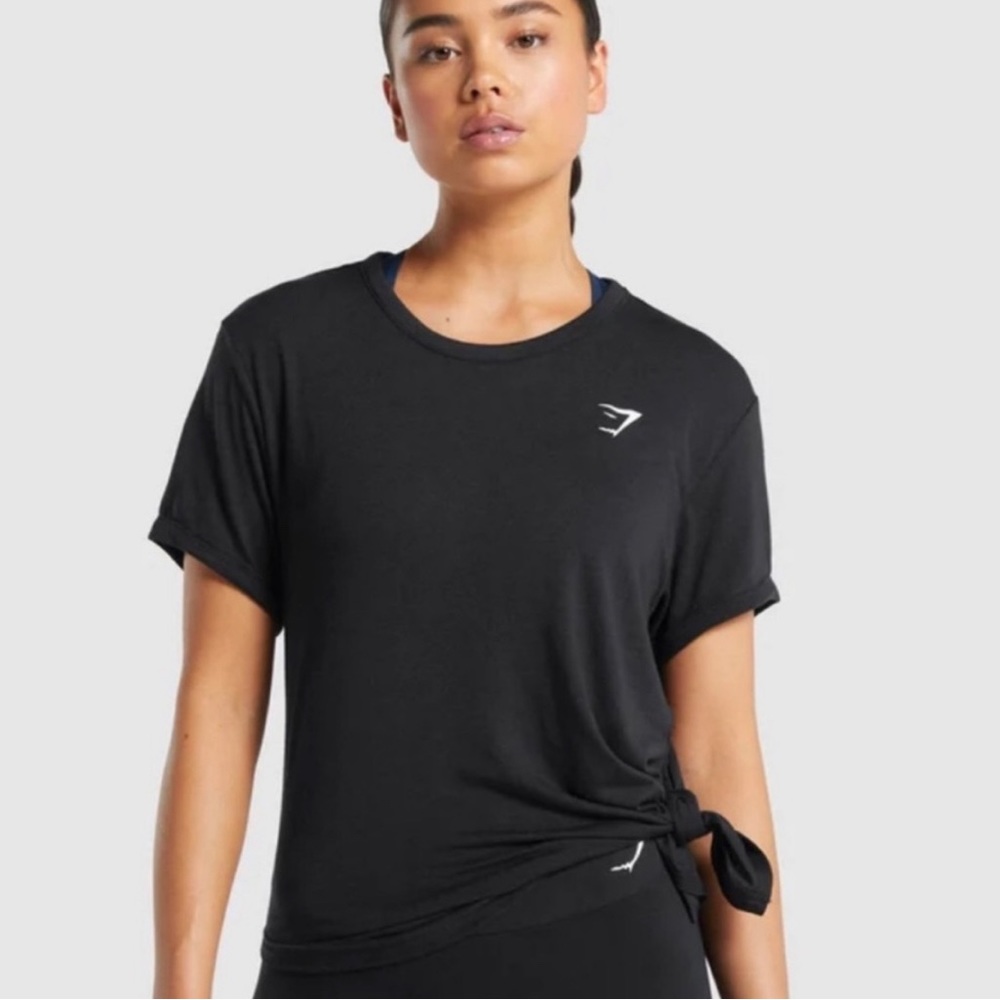 Gymshark Side Tie Crop Top Tee Shirt, Size Medium NWOT